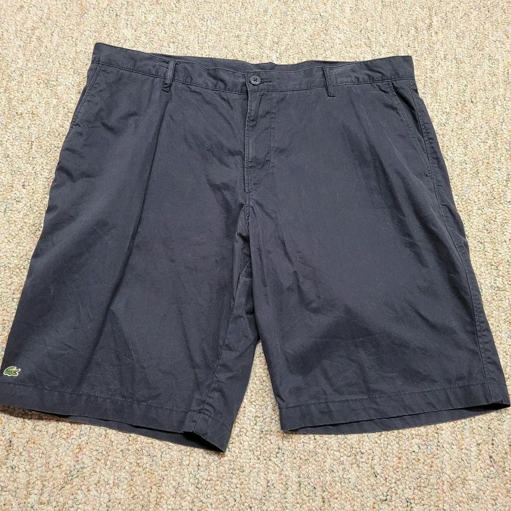 Lacoste Shorts Mens 40 Black‎ Classic Fit Chino Twill Cotton Golf Preppy Casual